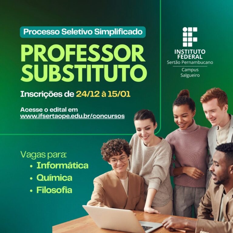 Oportunidade imperdível no IFSertãoPE: Vagas para professores substitutos em Salgueiro! Divulgação